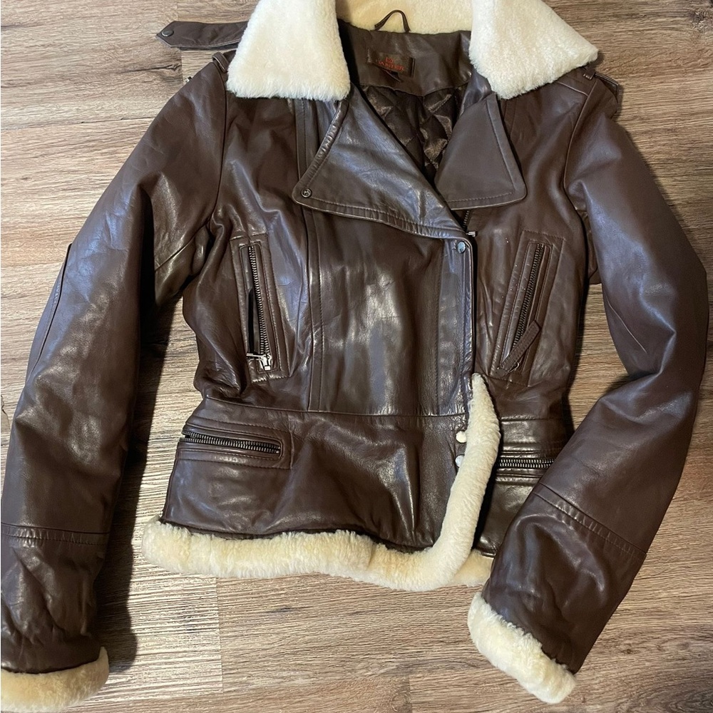 Danier Moto Leather Jacket with Shearling Lining